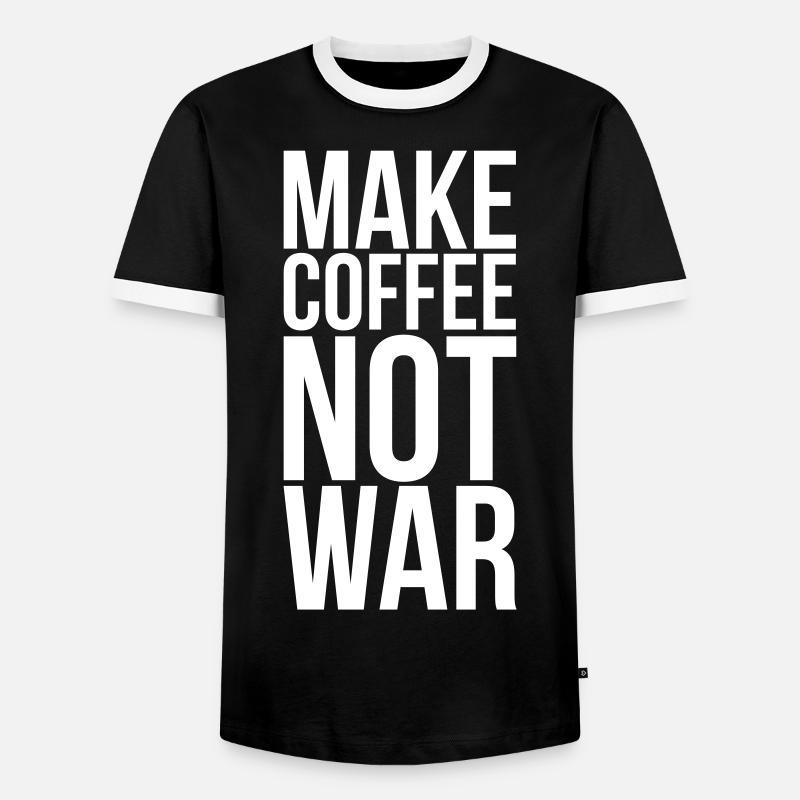 Make coffee not war - Männer Kontrast-T-Shirt - Schwarz/Weiß
