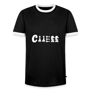 Chess Gift Meme Trend Queens Gambit - Men's Ringer Shirt - black/white - Front - AI Model Female 172 light (172cm) & AI Model Male 178 light (178cm)