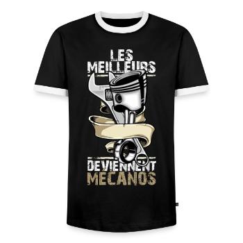 mecanos - T-shirt contrasté Homme - noir/blanc - Devant - AI Model Female 172 light (172cm) & AI Model Male 178 light (178cm)