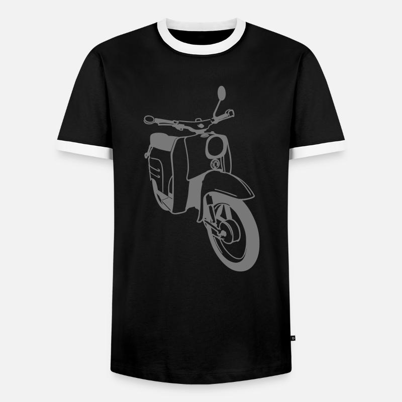Simson Schwalbe - Männer Kontrast-T-Shirt - Schwarz/Weiß