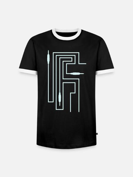 TON TRON - jack avec câble - T-shirt contrasté Homme - noir/blanc