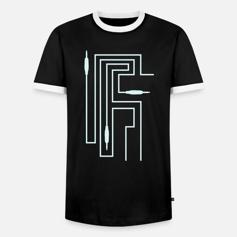 TON TRON - Klinkestecker mit Kabel - Männer Kontrast-T-Shirt - Schwarz/Weiß