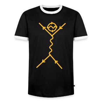 feyn-man - Männer Kontrast-T-Shirt - Schwarz/Weiß - Vorne - AI Model Female 172 light (172cm) & AI Model Male 178 light (178cm)