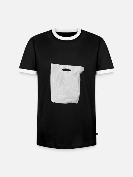 weisse Tüte - Männer Kontrast-T-Shirt - Schwarz/Weiß