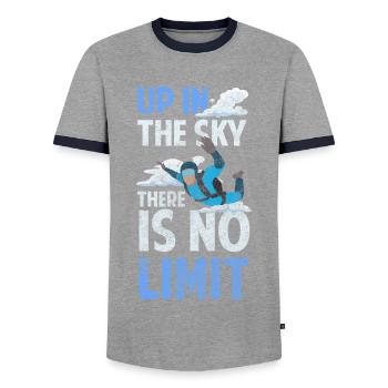 Parachutisme Adrénaline Chute libre Base Jump - T-shirt contrasté Homme - gris/marine  - Devant - AI Model Female 172 light (172cm) & AI Model Male 178 light (178cm)