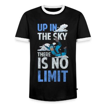 Fallschirmspringen Adrenalin Freifall Base Jump - Männer Kontrast-T-Shirt - Schwarz/Weiß - Vorne - AI Model Female 172 light (172cm) & AI Model Male 178 light (178cm)