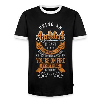 Engineer Style House Construction Architecture - Men's Ringer Shirt - black/white - Front - AI Model Female 172 light (172cm) & AI Model Male 178 light (178cm)