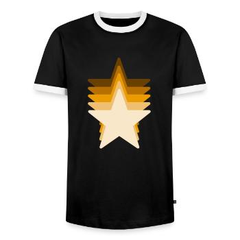 brown shooting star - Men's Ringer Shirt - black/white - Front - AI Model Female 172 light (172cm) & AI Model Male 178 light (178cm)