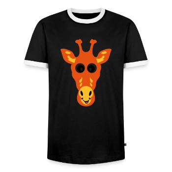 giraffe drawing animals 711 child - Men's Ringer Shirt - black/white - Front - AI Model Female 172 light (172cm) & AI Model Male 178 light (178cm)
