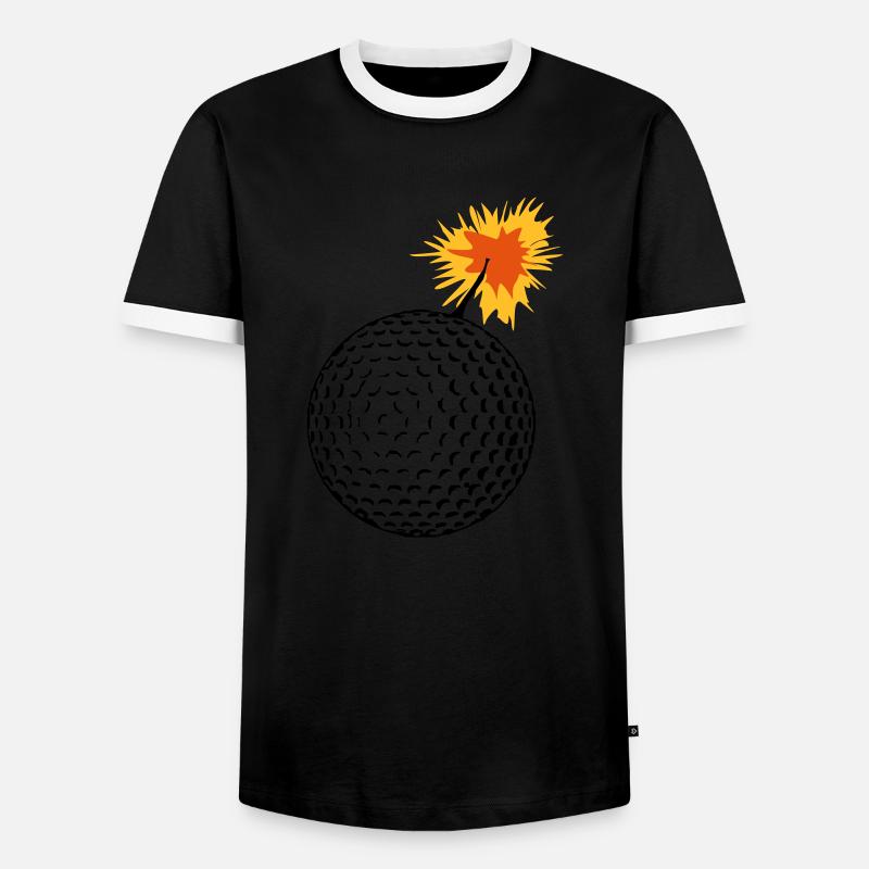 golfbombe - Männer Kontrast-T-Shirt - Schwarz/Weiß