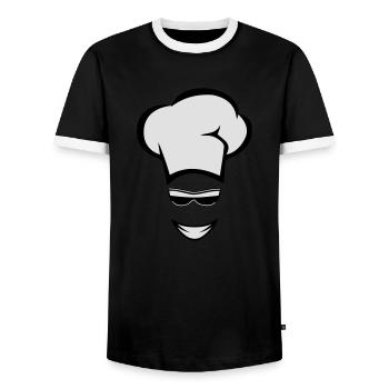 Faire cuire des lunettes de soleil de cuisson - T-shirt contrasté Homme - noir/blanc - Devant - AI Model Female 172 light (172cm) & AI Model Male 178 light (178cm)