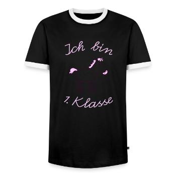 Erste Klasse Einhorn - Männer Kontrast-T-Shirt - Schwarz/Weiß - Vorne - AI Model Female 172 light (172cm) & AI Model Male 178 light (178cm)