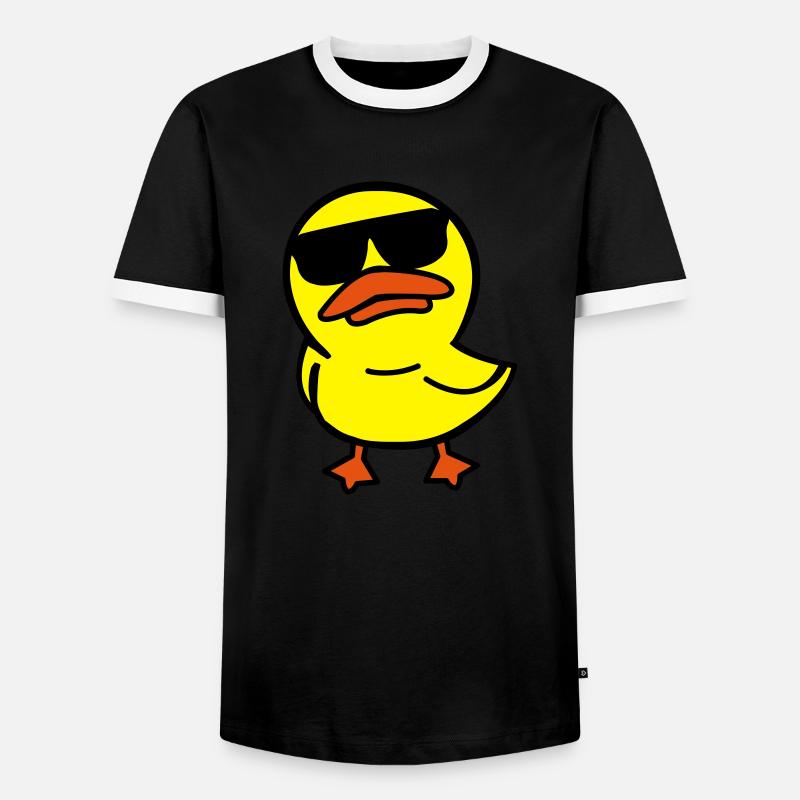 cool_duck_02 - Männer Kontrast-T-Shirt - Schwarz/Weiß
