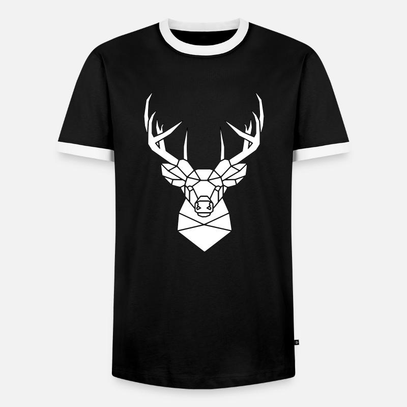 deer - Men's Ringer Shirt - black/white