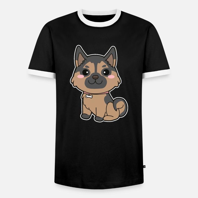 German Shepherd - Men's Ringer Shirt - black/white