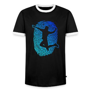 Squash Badminton Joueur Badminton Hommes - T-shirt contrasté Homme - noir/blanc - Devant - AI Model Female 172 light (172cm) & AI Model Male 178 light (178cm)