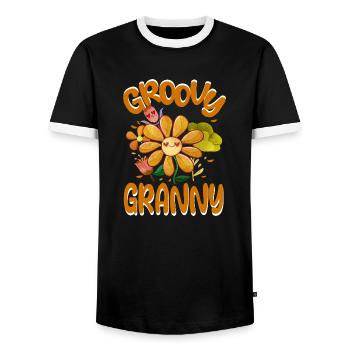 Groovy Granny Family Matching Vintage Family - T-shirt contrasté Homme - noir/blanc - Devant - AI Model Female 172 light (172cm) & AI Model Male 178 light (178cm)