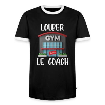 louper le coach - T-shirt contrasté Homme - noir/blanc - Devant - AI Model Female 172 light (172cm) & AI Model Male 178 light (178cm)