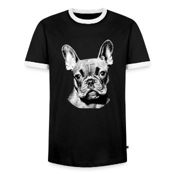Dog Dog Owner Bulldog Dogs Dog Owner - T-shirt contrasté Homme - noir/blanc - Devant - AI Model Female 172 light (172cm) & AI Model Male 178 light (178cm)