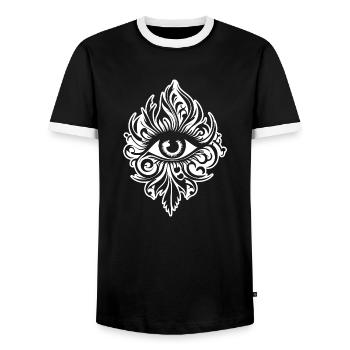 Auge Augen Augenarzt - Männer Kontrast-T-Shirt - Schwarz/Weiß - Vorne - AI Model Female 172 light (172cm) & AI Model Male 178 light (178cm)