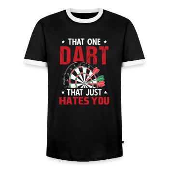 Dart Darts Vintage Dartpfeile - Männer Kontrast-T-Shirt - Schwarz/Weiß - Vorne - AI Model Female 172 light (172cm) & AI Model Male 178 light (178cm)