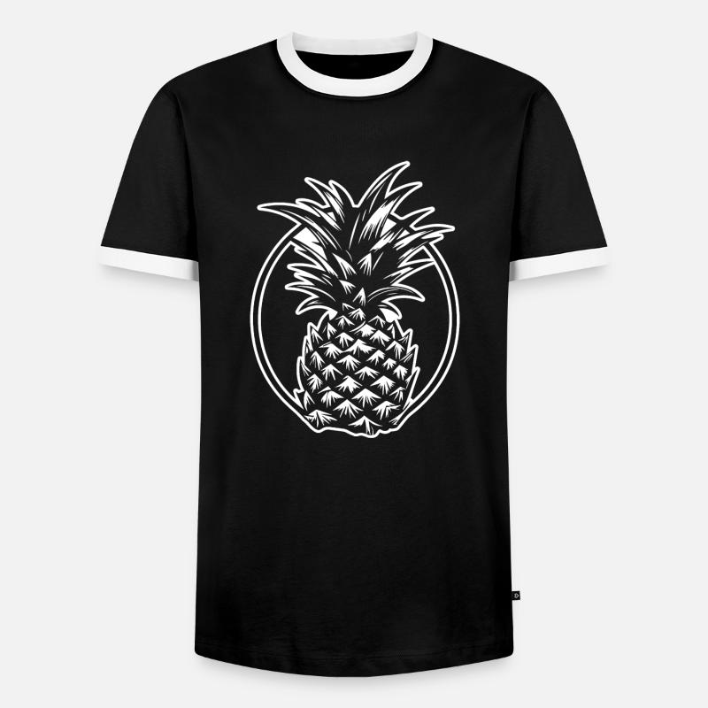 Ananas - Männer Kontrast-T-Shirt - Schwarz/Weiß