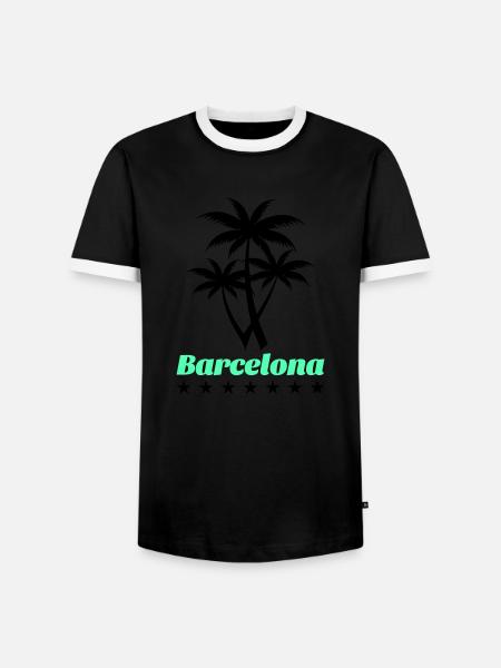 Barcelone - T-shirt contrasté Homme - noir/blanc