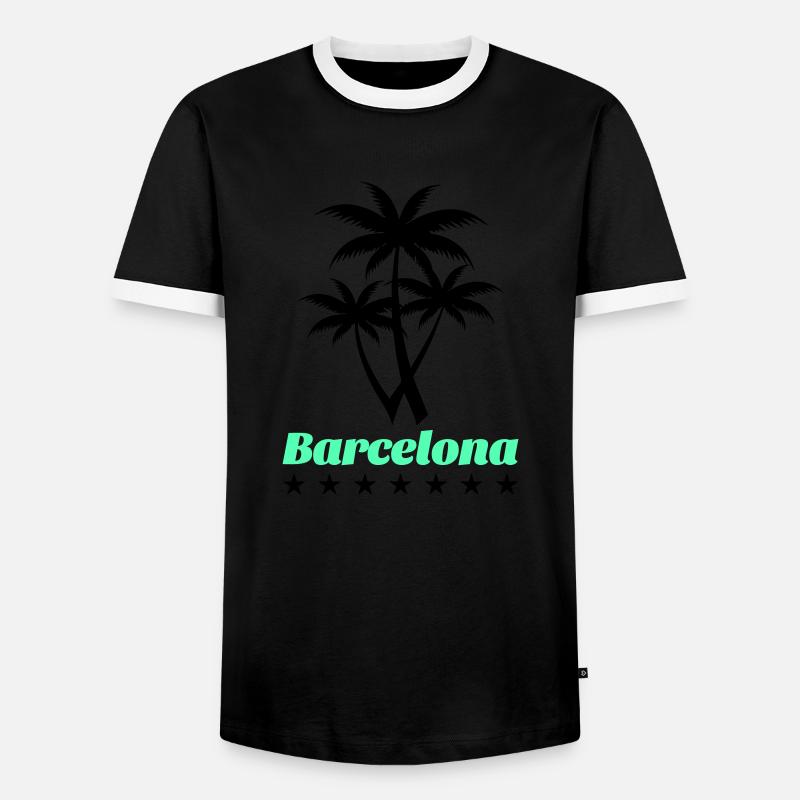 Barcelona - Men's Ringer Shirt - black/white