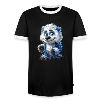 Toons Yeti #lovely - T-shirt contrasté Homme - noir/blanc - Devant - AI Model Female 172 light (172cm) & AI Model Male 178 light (178cm)