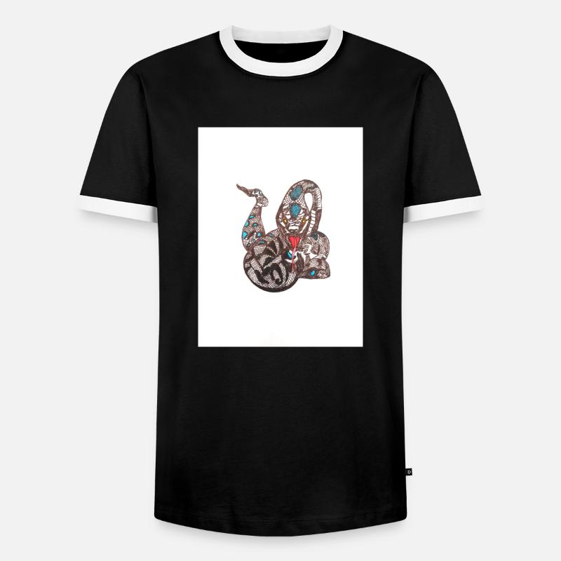Snake - Men's Ringer Shirt - black/white