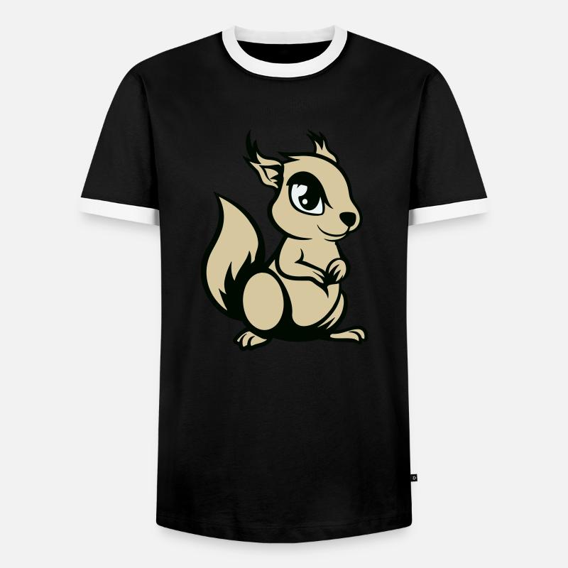 eichhörnchen comic tier - Männer Kontrast-T-Shirt - Schwarz/Weiß