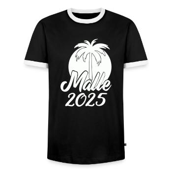 malle 2025 - Männer Kontrast-T-Shirt - Schwarz/Weiß - Vorne - AI Model Female 172 light (172cm) & AI Model Male 178 light (178cm)