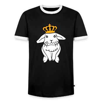 Royal Bunny Crown King Queen Prince Princess - Men's Ringer Shirt - black/white - Front - AI Model Female 172 light (172cm) & AI Model Male 178 light (178cm)