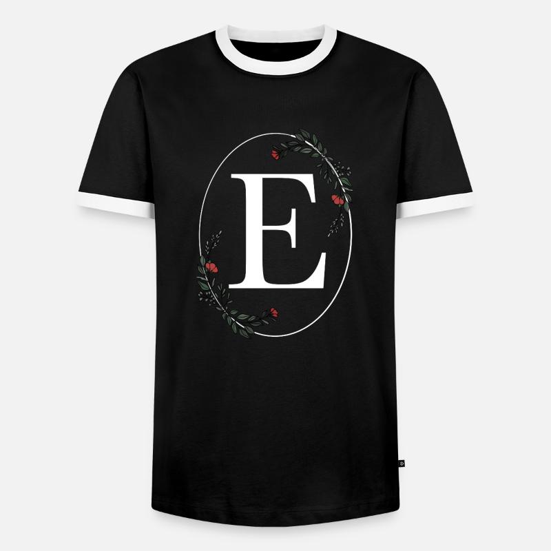 Buchstabe E - Männer Kontrast-T-Shirt - Schwarz/Weiß