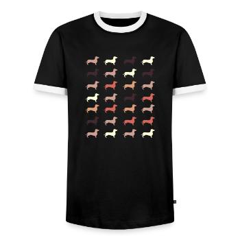 Dackel - T-shirt contrasté Homme - noir/blanc - Devant - AI Model Female 172 light (172cm) & AI Model Male 178 light (178cm)