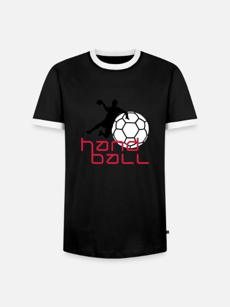 handball_i_3c - Men's Ringer Shirt - black/white