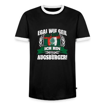 Augsburger Augsburg Augschburg Geschenk - Männer Kontrast-T-Shirt - Schwarz/Weiß - Vorne - AI Model Female 172 light (172cm) & AI Model Male 178 light (178cm)