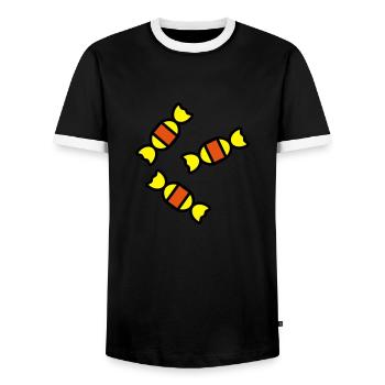bonbons_1f3 - T-shirt contrasté Homme - noir/blanc - Devant - AI Model Female 172 light (172cm) & AI Model Male 178 light (178cm)