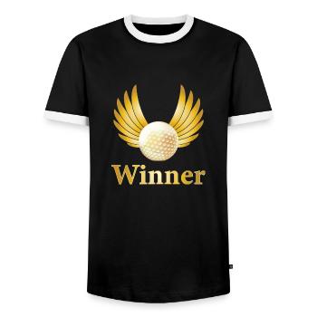 Golf Sieger Golfball Platz Geschenk Trophäe Sport - Männer Kontrast-T-Shirt - Schwarz/Weiß - Vorne - AI Model Female 172 light (172cm) & AI Model Male 178 light (178cm)