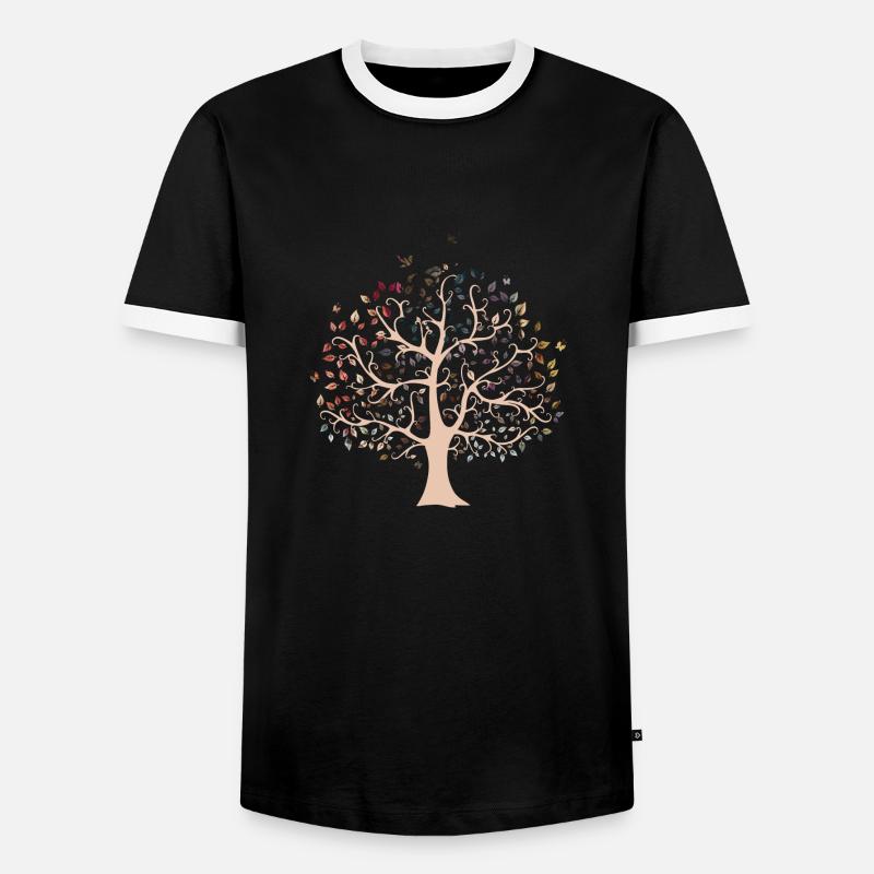 Baum des Lebens - Männer Kontrast-T-Shirt - Schwarz/Weiß