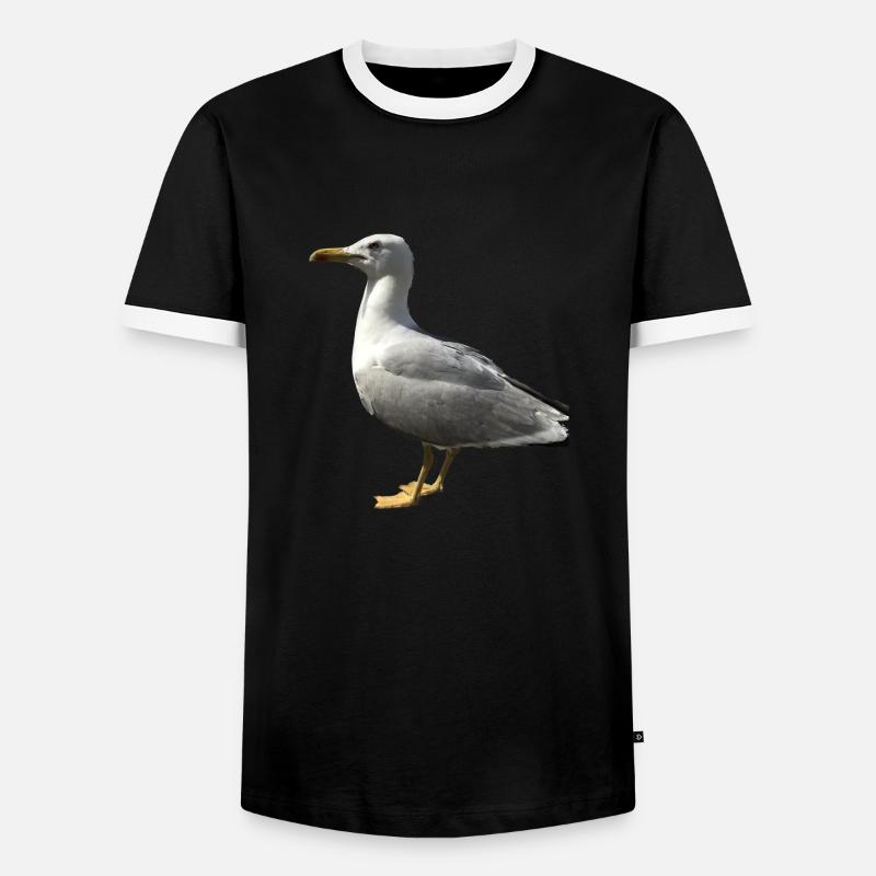 Möwe Vogel Geschenkidee - Männer Kontrast-T-Shirt - Schwarz/Weiß
