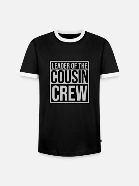 Leader Cousin Crew Team - Men's Ringer Shirt - black/white