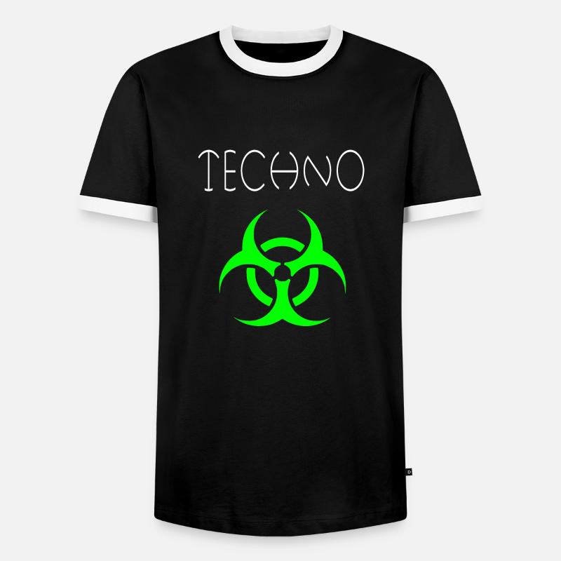 Techno 1 - Männer Kontrast-T-Shirt - Schwarz/Weiß