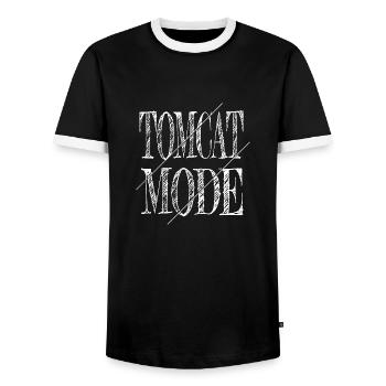 cat hair tshirts guenon mammal quote i love cats - Men's Ringer Shirt - black/white - Front - AI Model Female 172 light (172cm) & AI Model Male 178 light (178cm)