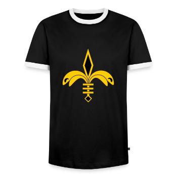 French lily - Männer Kontrast-T-Shirt - Schwarz/Weiß - Vorne - AI Model Female 172 light (172cm) & AI Model Male 178 light (178cm)