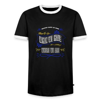 Cat Literary Humor Jokes Love Joke Book Lover - Men's Ringer Shirt - black/white - Front - AI Model Female 172 light (172cm) & AI Model Male 178 light (178cm)