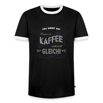zitat ich liebe kaffee arbeitskollege geschenk - Männer Kontrast-T-Shirt - Schwarz/Weiß - Vorne - AI Model Female 172 light (172cm) & AI Model Male 178 light (178cm)