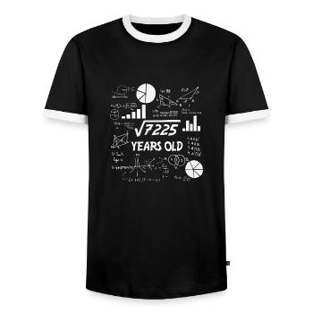 Racine carrée de 7225 | 85 Anniversaire Math 85 ans - T-shirt contrasté Homme - noir/blanc - Devant - AI Model Female 172 light (172cm) & AI Model Male 178 light (178cm)