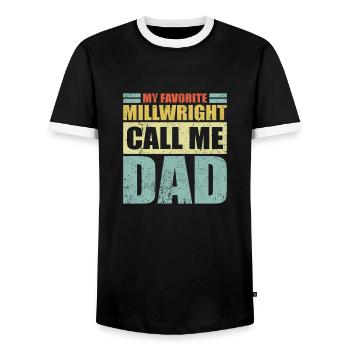 Vintage Mon mécanicien de chantier préféré m’appelle papa père - T-shirt contrasté Homme - noir/blanc - Devant - AI Model Female 172 light (172cm) & AI Model Male 178 light (178cm)
