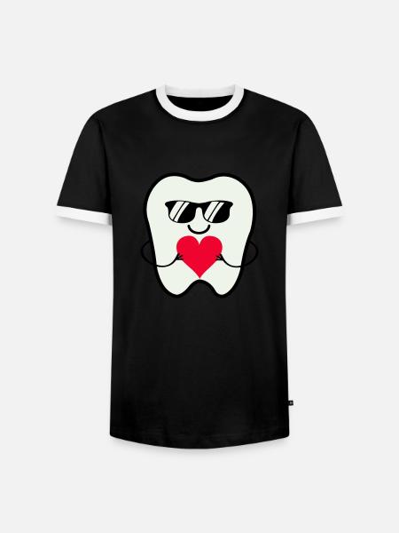 Zahn Smile Sunglasses - Men's Ringer Shirt - black/white